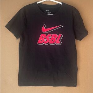 Nike Black Tee with Red‎ BSBL Logo